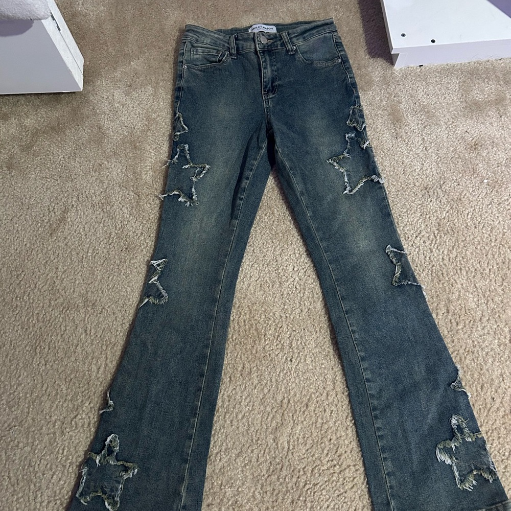 Distressed Star-Patterned Jeans - image 2